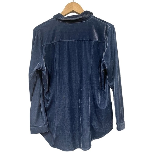 Coldwater Creek Smoke Navy Blue Pintuck Bal-Collar Top Long Sleeve Tunic Sz PM - Picture 3 of 9